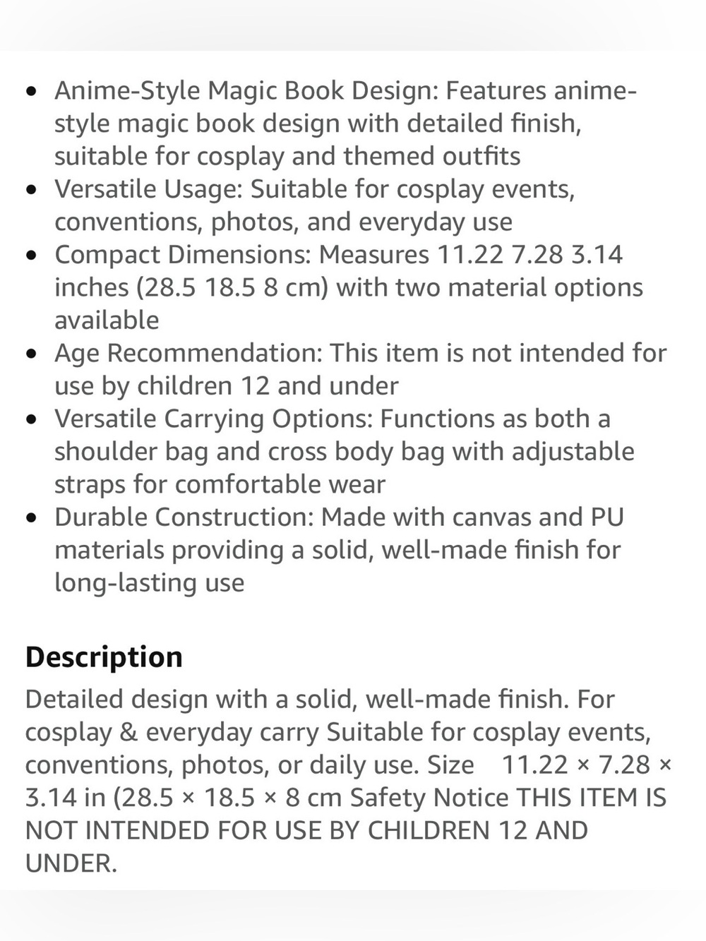 Cosplay Magic Book Bag - Picture 14 of 16